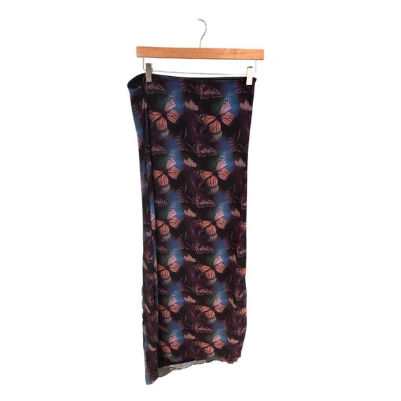 Y2K Butterfly Print Maxi Skirt With Side Slit By Justify - Picture 3 of 10